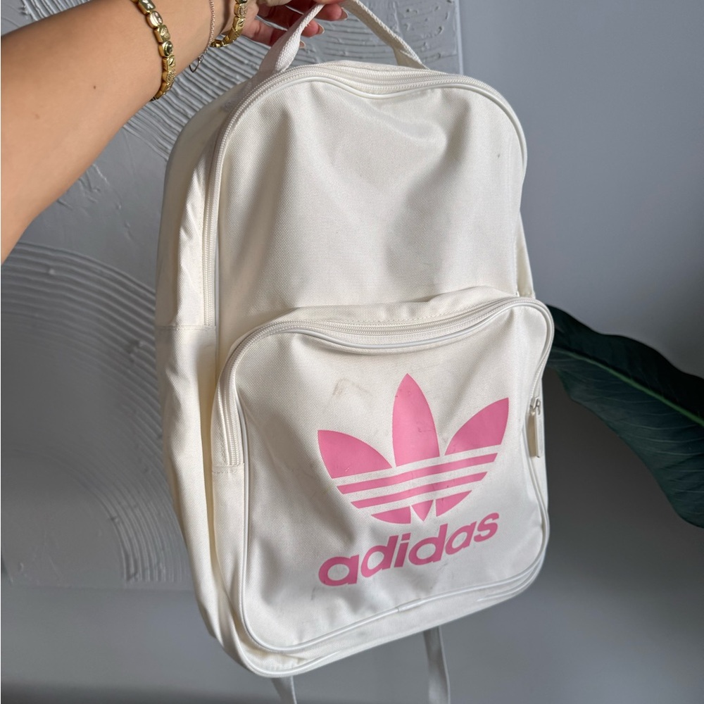Adidas White & Pink Backpack